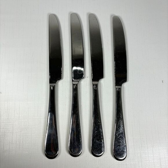 Oneida Dylan Solid Dinner Knifes Set 4 Stainless Gourmet Collection Flatware Vtg - Picture 2 of 3